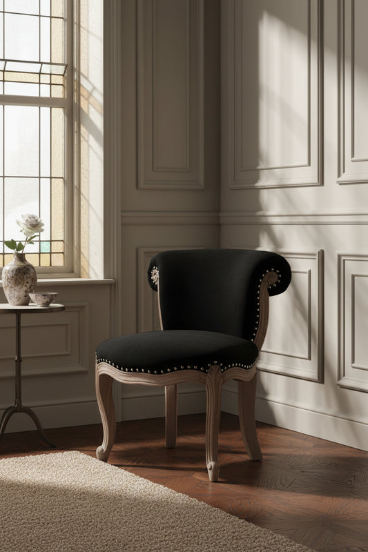 Chair | Black Velvet | Studded | Dining Kitchen Bedroom