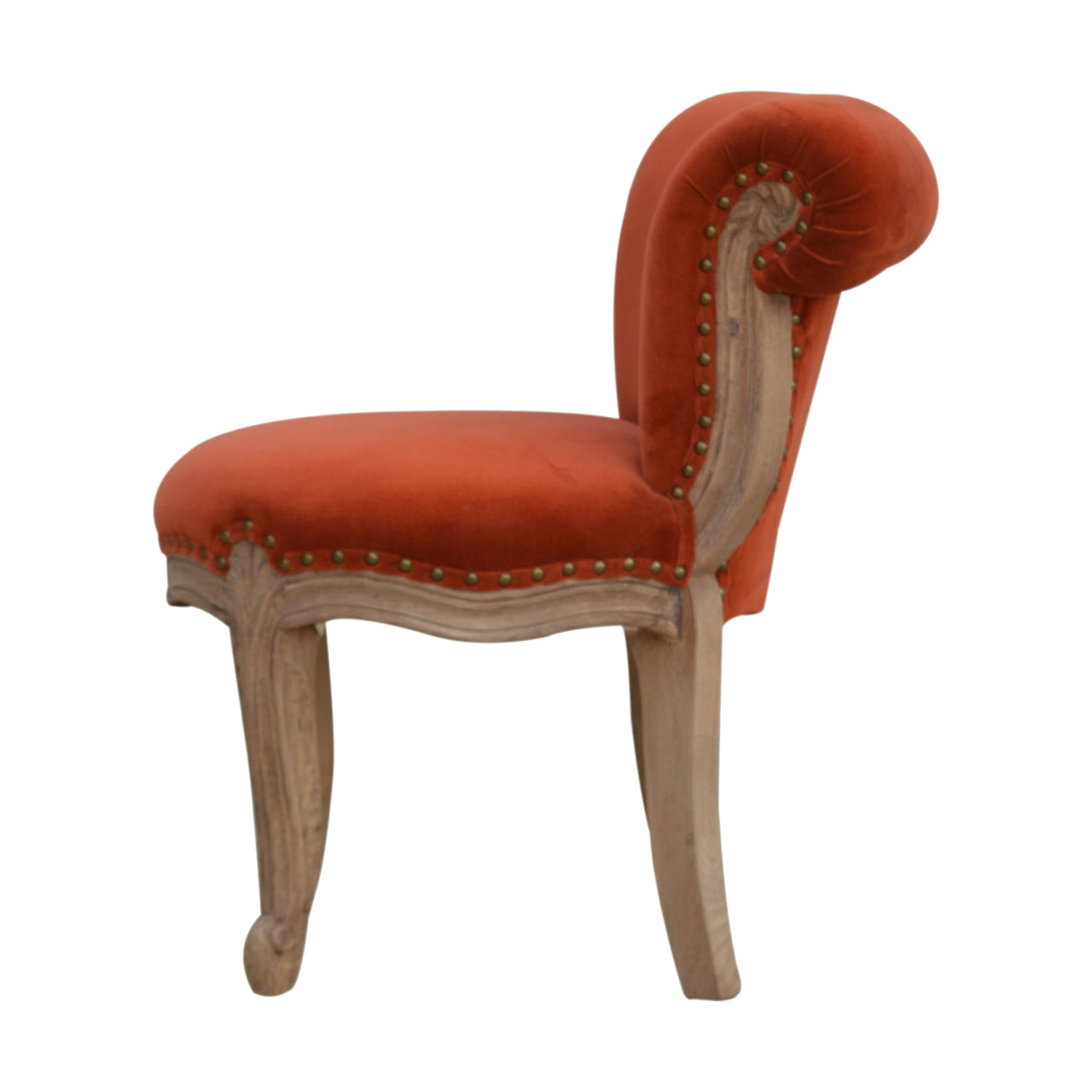 Armchair Brick Red Velvet | Studded | Hand Finished