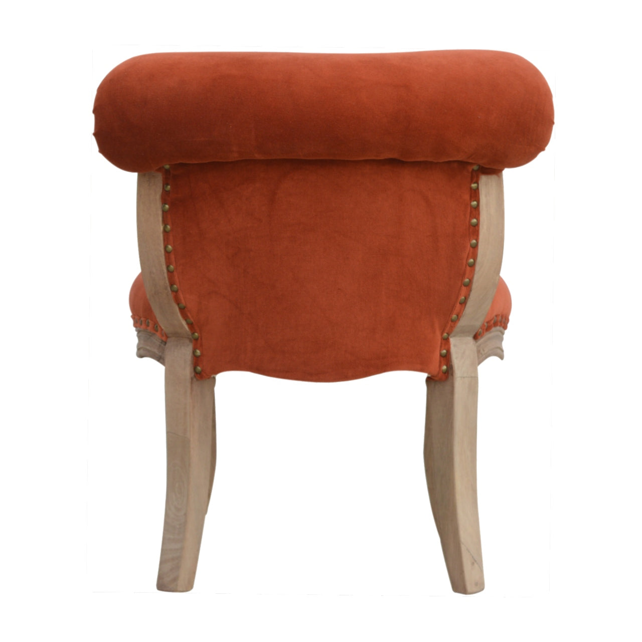 Armchair Brick Red Velvet | Studded | Hand Finished