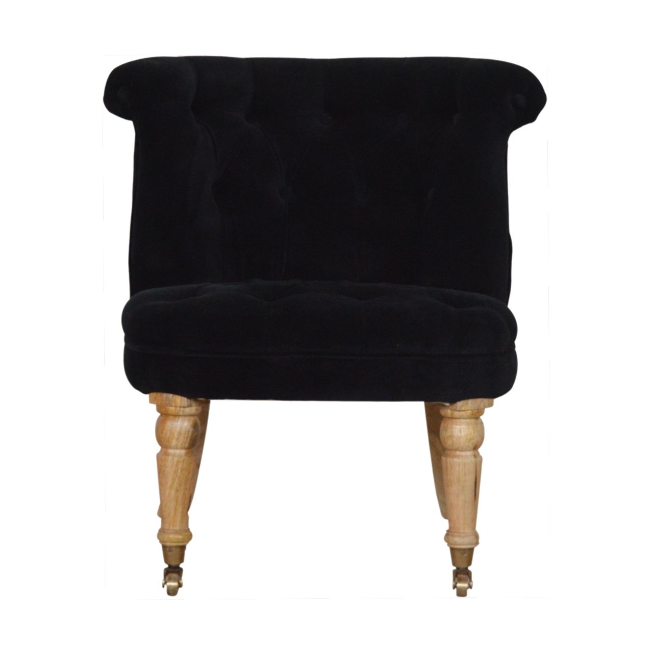 Accent Chair | Black Velvet | Petite | Hand Crafted