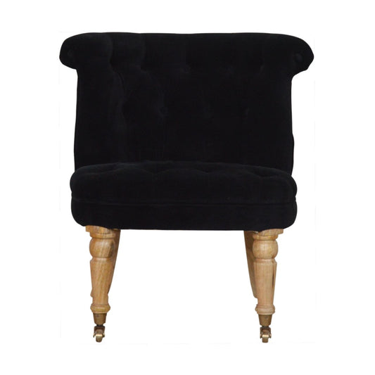 Accent Chair | Black Velvet | Petite | Hand Crafted