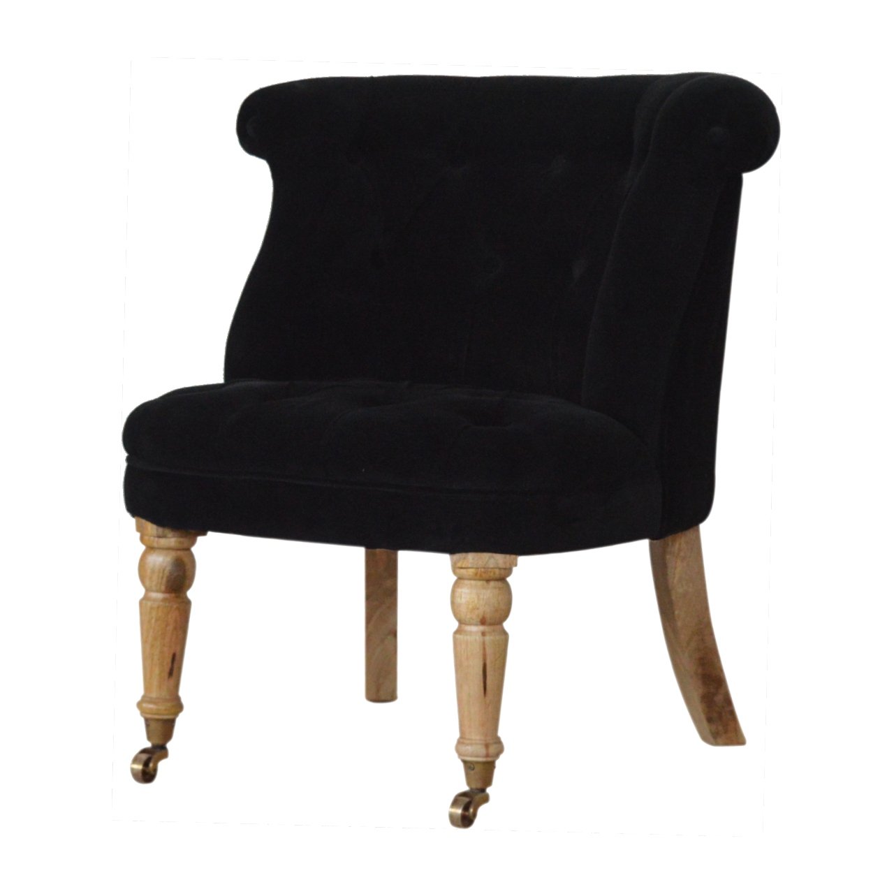 Accent Chair | Black Velvet | Petite | Hand Crafted