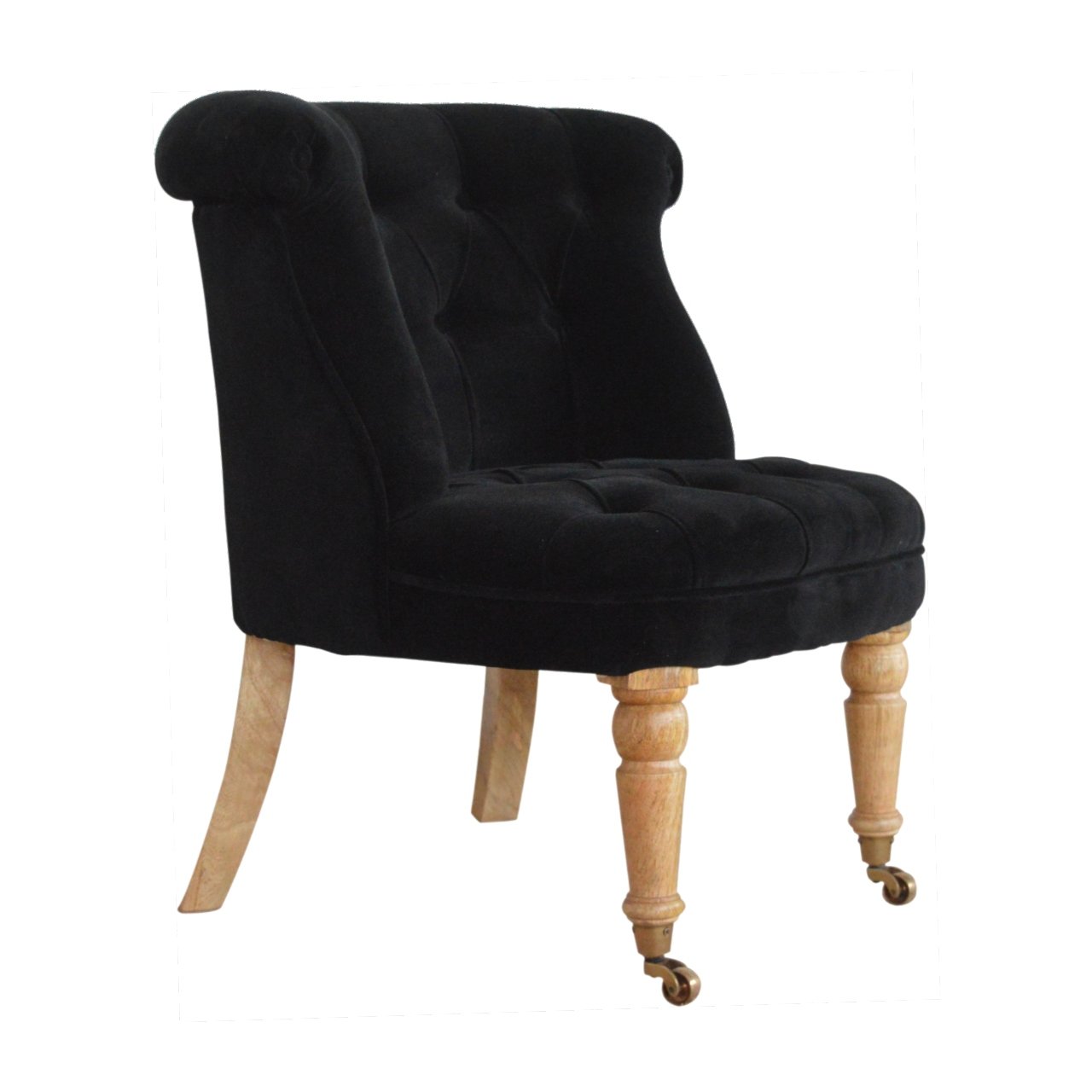 Accent Chair | Black Velvet | Petite | Hand Crafted