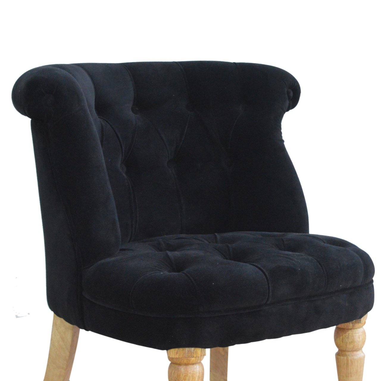 Accent Chair | Black Velvet | Petite | Hand Crafted