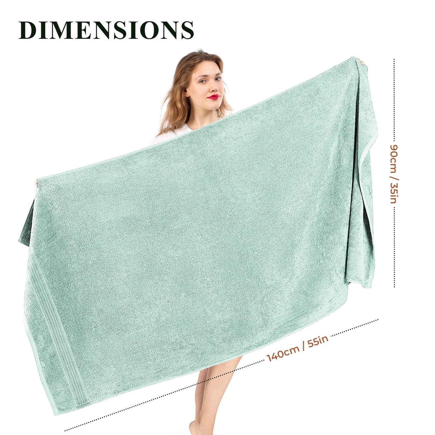 Rhodes Towel Seafoam Hand Bath Towels, Sheets & Face Cloths |100% Cotton Hotel Quality