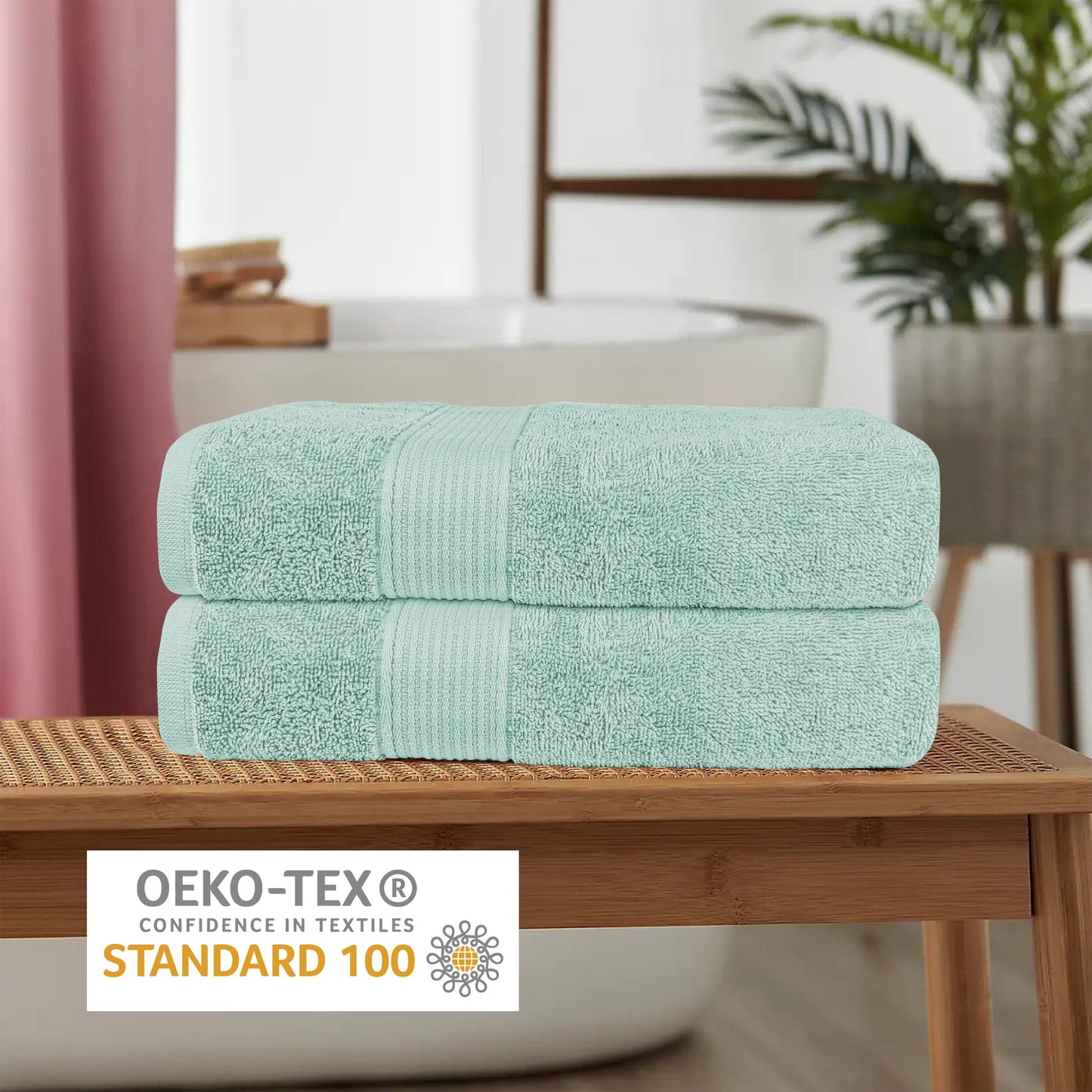 Rhodes Towel Seafoam Hand Bath Towels, Sheets & Face Cloths |100% Cotton Hotel Quality