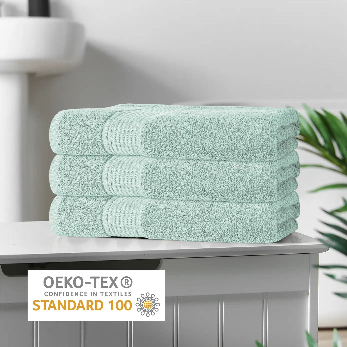 Rhodes Towel Seafoam Hand Bath Towels, Sheets & Face Cloths |100% Cotton Hotel Quality