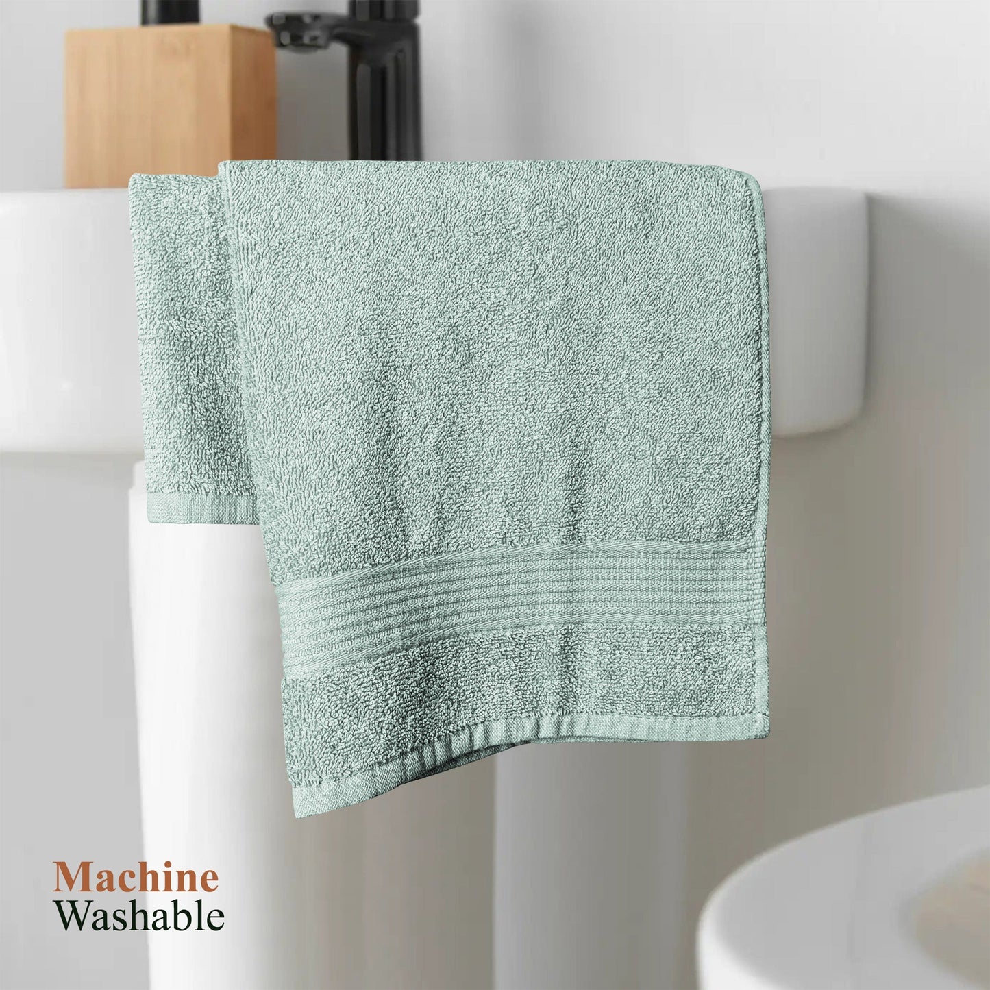 Rhodes Towel Seafoam Hand Bath Towels, Sheets & Face Cloths |100% Cotton Hotel Quality