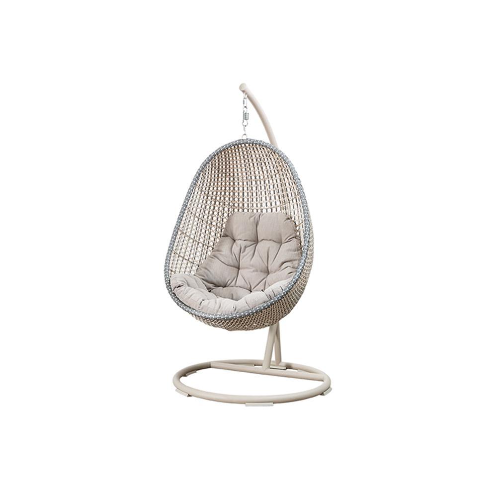 Woven hanging chair with a cushion on a white background  | Extraordinary Emporium UK