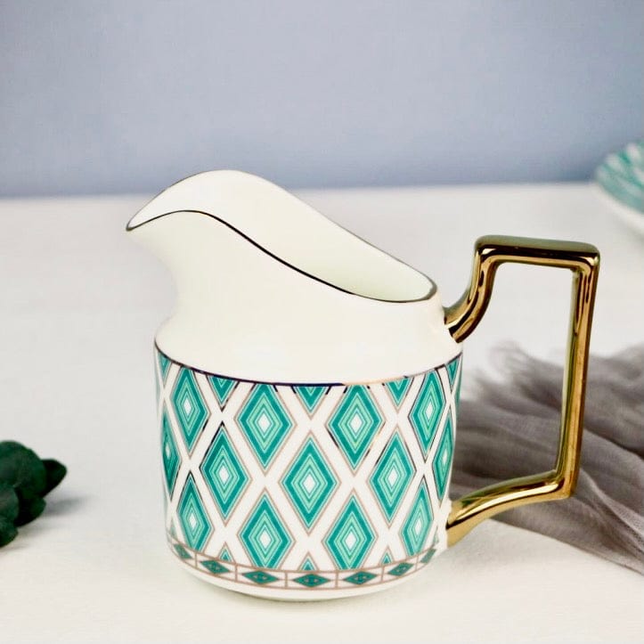 Edwardian Emerald Bone China Tea Set | 24k Gold Finish